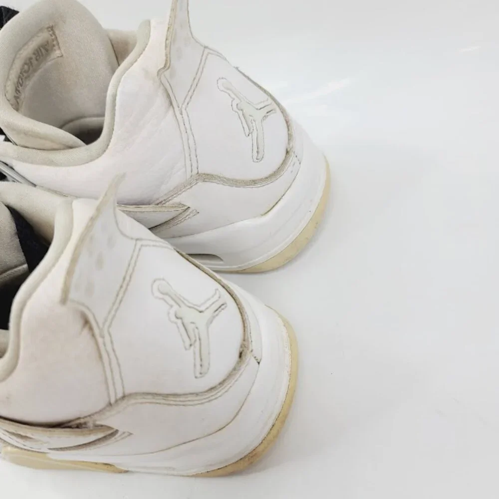 Jordan Boy's White 4 Retro BG 408452-100 Lace Up Casual Sneaker‎ Size 5Y